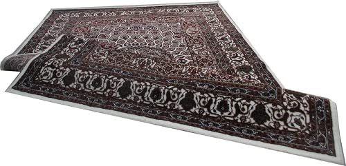 Prince Carpets Kashmiri Supersoft Wool Blend Persian Carpet for Living Room Bedroom Dining Room Hall with 15mm Thickness Non Slip Washable Carpet White Color 3 x 5 feet