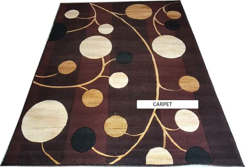 Prince Carpets Embossed Carved Supersoft Wool Blend Modern Design Carpets for Living Room Home Bedroom Drawing Room Hall with 1 inch Thickness Multi Color 6 x 8 feet