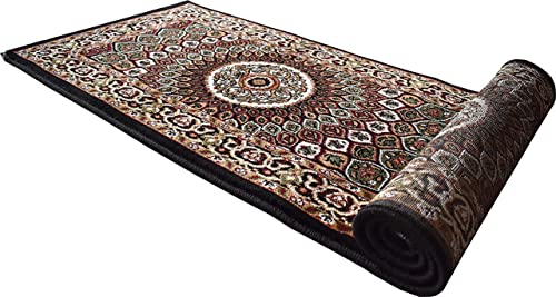 Prince Carpets for Living Room Kashmiri Carpets for Living Room Supersoft Silk Touch Black Color 2 x 6 feet