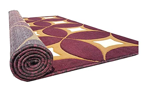 Prince Carpets Embossed Carved Supersoft Wool Blend Modern Design Carpets for Living Room Home Bedroom Drawing Room Hall with 1 inch Thickness Multi Color 6 x 8 feet
