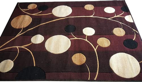Prince Carpets Embossed Carved Supersoft Wool Blend Modern Design Carpets for Living Room Home Bedroom Drawing Room Hall with 1 inch Thickness Multi Color 6 x 8 feet