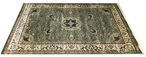 Prince Carpets Supersoft Kashmiri Silk Luxury Persian Design Anti Skid Backing Washable Carpets for Living Room Bedroom Drawing Room Hall Home Green Color 8 x 11 feet