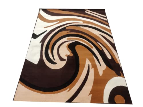 Prince Carpets for Living Room Acrylic Modern Design Washable Carpets for Home Blue 6 x 8 feet