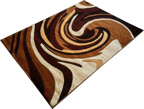 Prince Carpets Embossed Carved Supersoft Wool Blend Modern Design Carpets for Living Room Home Bedroom Drawing Room Hall with 1 inch Thickness Multi Color 6 x 8 feet