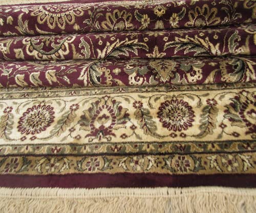 Prince Carpets Supersoft Kashmiri Silk Luxury Persian Design Anti Skid Backing Washable Carpets for Living Room Bedroom Drawing Room Hall Home Maroon Color 9 x 12 feet