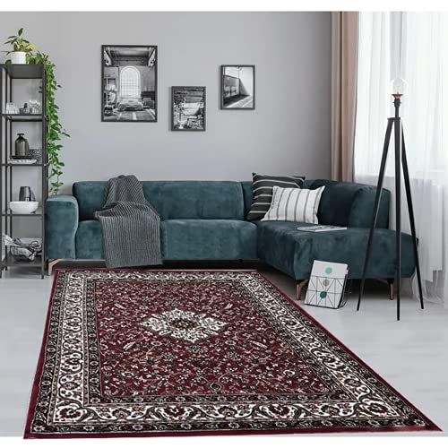 Prince Carpets for Living Room Kashmiri Carpets for Living Room Supersoft Silk Touch Maroon Color 6 x 9 feet