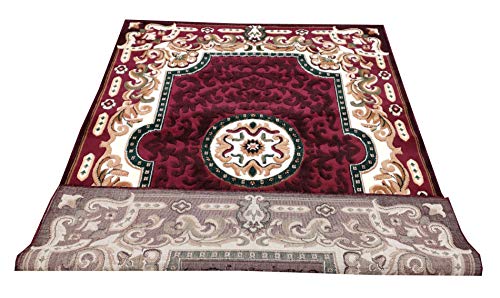 Prince Carpets Embossed Carved Supersoft Wool Blend Modern Design Carpets for Living Room Home Bedroom Drawing Room Hall with 1 inch Thickness Multi Color 6 x 8 feet