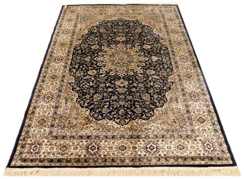Prince Carpets Supersoft Kashmiri Silk Luxury Persian Design Anti Skid Backing Washable Carpets for Living Room Bedroom Drawing Room Hall Home Cream Color 3 x 5 feet