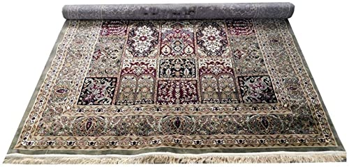 Prince Carpets Supersoft Kashmiri Silk Luxury Persian Design Anti Skid Backing Washable Carpets for Living Room Bedroom Drawing Room Hall Home Green Color 2 x 6 feet