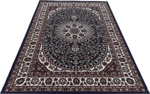 Prince Carpets Kashmiri Silk Touch Persian Carpets for Living Room1 inch Thickness Anti Skid Washable Carpet Blue Color 8 x 11 feet