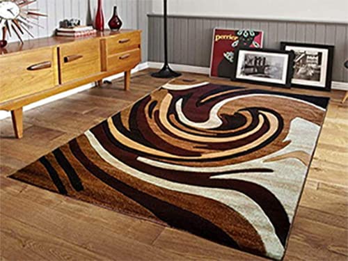 Prince Carpets for Living Room Acrylic Modern Design Washable Carpets for Home Blue 6 x 8 feet