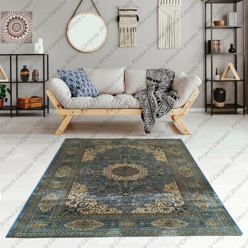 Prince Carpets Supersoft Kashmiri Silk Luxury Persian Design Anti Skid Backing Washable Carpets for Living Room Bedroom Drawing Room Hall Home Maroon Color 2 x 6 feet