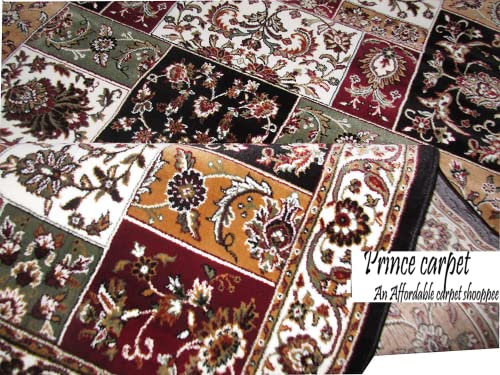 Prince Carpets Kashmiri Persian Design Supersoft Wool Blend Carpets for Living Room Anti Skid Backing Washable Carpet Maroon Color 8 x 11 feet