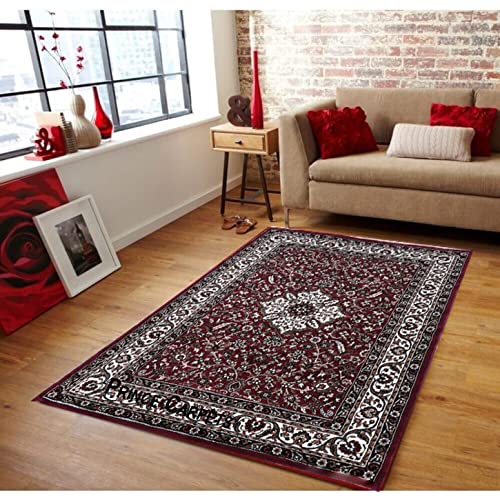 Prince Carpets for Living Room Kashmiri Carpets for Living Room Supersoft Silk Touch Maroon Color 6 x 9 feet