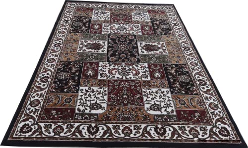 Prince Carpets Premium Persian Design Kashmiri Thick Supersoft Carpets for Living Room Hallway Dining Room Bedroom Blue Color 4 x 6 feet
