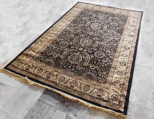 Prince Carpets Supersoft Kashmiri Silk Luxury Persian Design Anti Skid Backing Washable Carpets for Living Room Bedroom Drawing Room Hall Home Pink Color 5 x7 feet