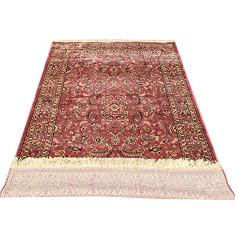 Prince Carpets Kashmiri Silk Traditional Persian Design Luxury Carpets for Home Living Room Hall (Pink C, 4 x 6)