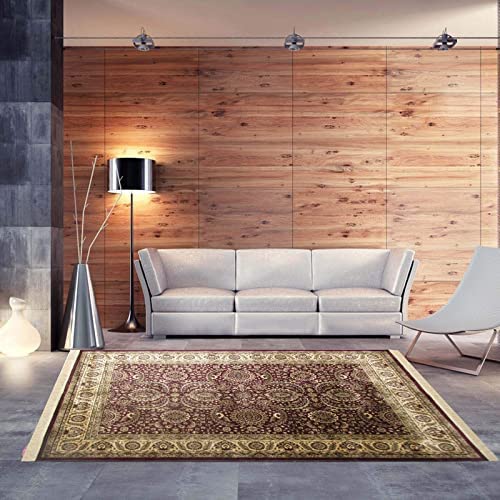 Prince Carpets Supersoft Kashmiri Silk Luxury Persian Design Anti Skid Backing Washable Carpets for Living Room Bedroom Drawing Room Hall Home Maroon Color 2 x 6 feet