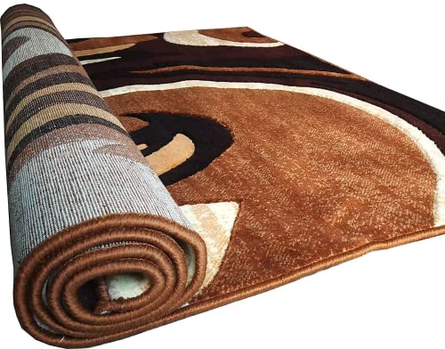 Prince Carpets Embossed Carved Supersoft Wool Blend Modern Design Carpets for Living Room Home Bedroom Drawing Room Hall with 1 inch Thickness Multi Color 6 x 8 feet