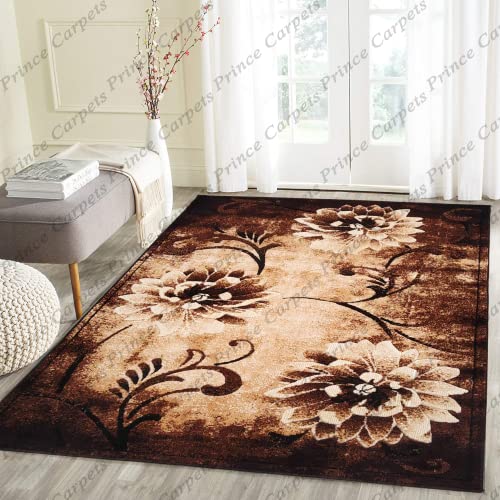 Prince Carpets Modern Design Carpets for Living Room Home Drawing Room Hall 5 feet x 7 feet Brown