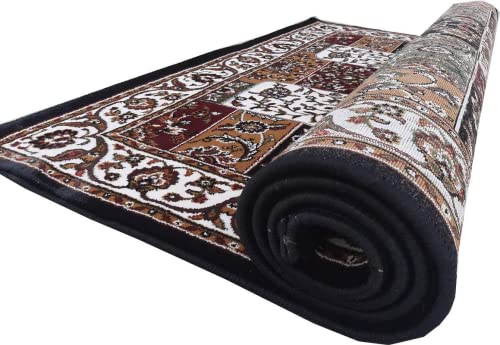 Prince Carpets Premium Persian Design Kashmiri Thick Supersoft Carpets for Living Room Hallway Dining Room Bedroom Blue Color 4 x 6 feet