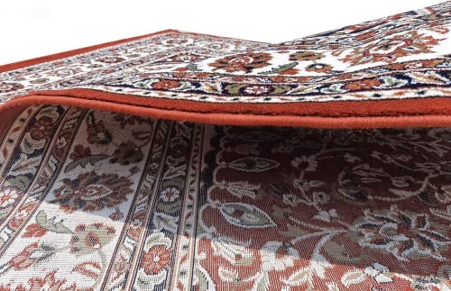 Prince Carpets Kashmiri Supersoft Wool Blend Persian Carpets for Living Room1 inch Thickness Washable Carpet Rust Color 8 x 11 feet
