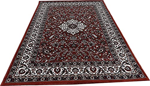 Prince Carpets Kashmiri Carpets for Living Room Persian Carpets for Living Room Supersoft Silk Touch Rust Color 9 x 12 feet