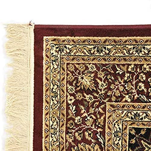 Prince Carpets Supersoft Kashmiri Silk Luxury Persian Design Anti Skid Backing Washable Carpets for Living Room Bedroom Drawing Room Hall Home Maroon Color 6 x 9 feet
