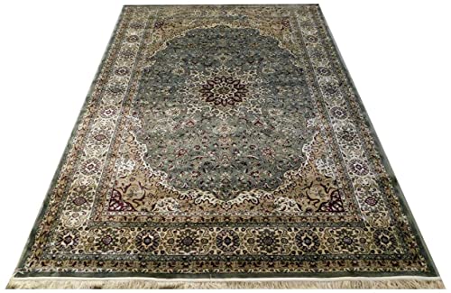 Prince Carpets Supersoft Kashmiri Silk Luxury Persian Design Anti Skid Backing Washable Carpets for Living Room Bedroom Drawing Room Hall Home Maroon Color 9 x 12 feet