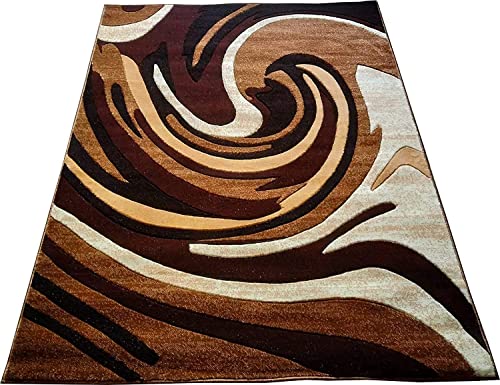 Prince Carpets Embossed Carved Supersoft Wool Blend Modern Design Carpets for Living Room Home Bedroom Drawing Room Hall with 1 inch Thickness Multi Color 6 x 8 feet