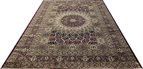 Prince Carpets Supersoft Kashmiri Silk Luxury Persian Design Anti Skid Backing Washable Carpets for Living Room Bedroom Drawing Room Hall Home Maroon Color 5 x7 feet