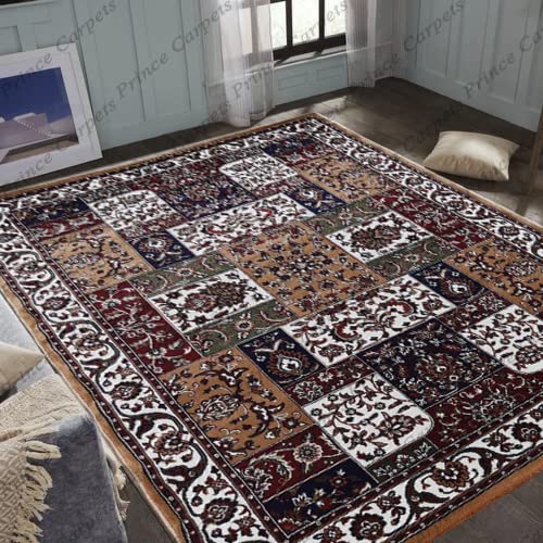 Prince Carpets for Living Room Kashmiri Carpets for Living Room Supersoft Silk Touch Gold Color 5 x 7 feet