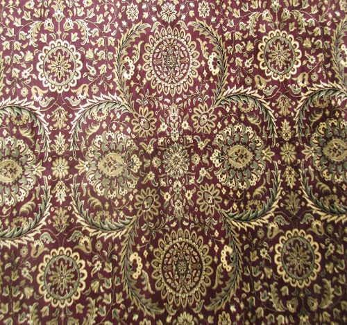 Prince Carpets Supersoft Kashmiri Silk Luxury Persian Design Anti Skid Backing Washable Carpets for Living Room Bedroom Drawing Room Hall Home Maroon Color 9 x 12 feet
