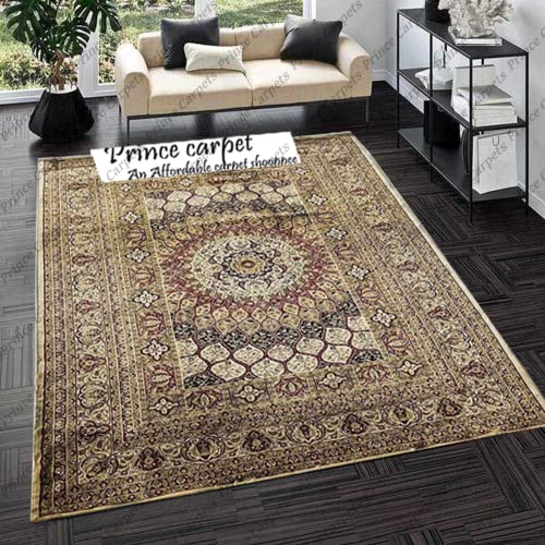Prince Carpets Supersoft Kashmiri Silk Luxury Persian Design Anti Skid Backing Washable Carpets for Living Room Bedroom Drawing Room Hall Home Pink Color 2 x 6 feet