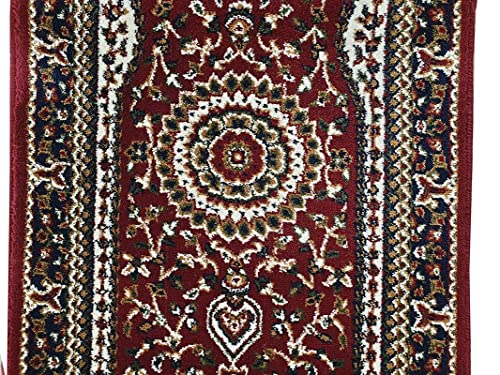 Prince Carpets Kashmiri Supersoft Wool Blend Persian Design Carpet for Living Room Bedroom Drawing Room Hall Anti Slip Backing Thick Washable Carpet Maroon Color 2 x 6 feet