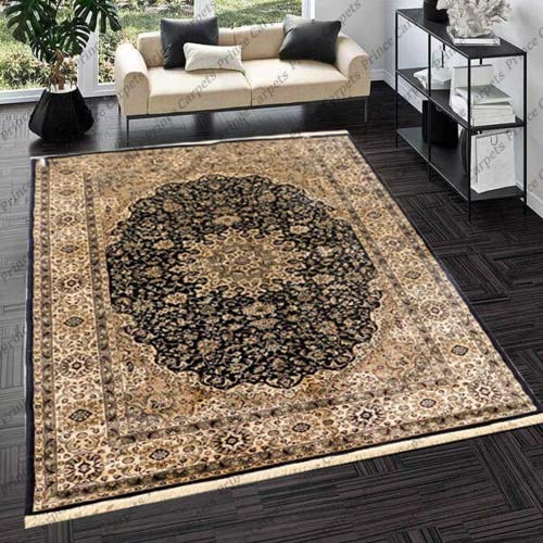 Prince Carpets Supersoft Kashmiri Silk Luxury Persian Design Anti Skid Backing Washable Carpets for Living Room Bedroom Drawing Room Hall Home Cream Color 3 x 5 feet