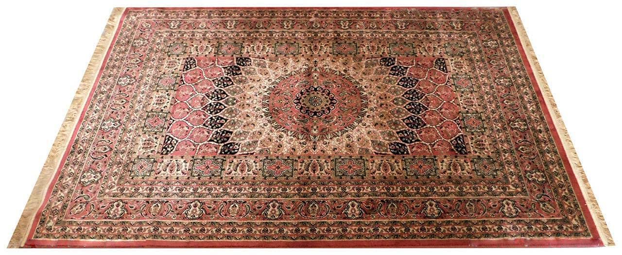 Prince Carpets Supersoft Kashmiri Silk Luxury Persian Design Anti Skid Backing Washable Carpets for Living Room Bedroom Drawing Room Hall Home Black Color 8 x 11 feet