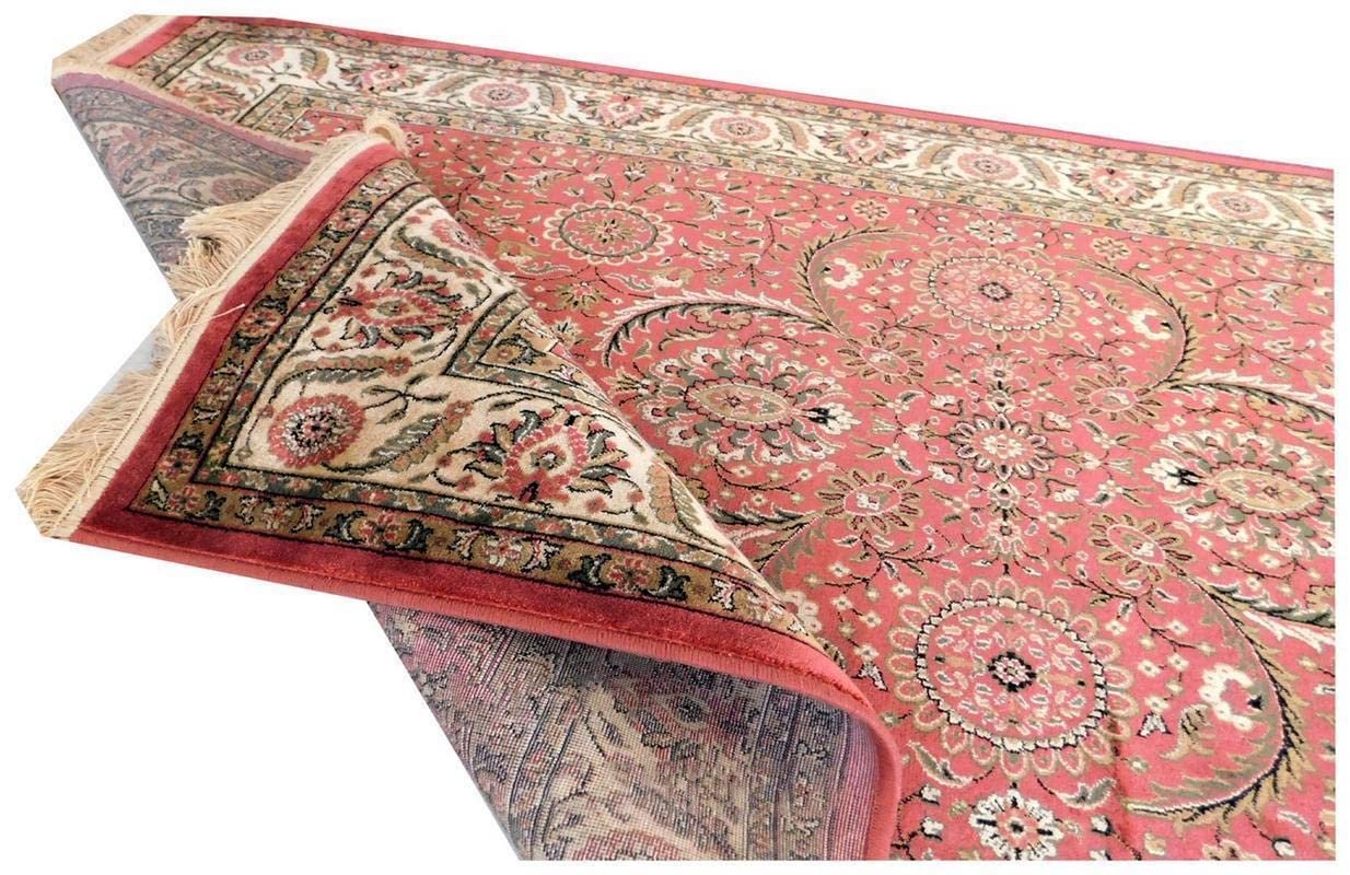 Prince Carpets Supersoft Kashmiri Silk Luxury Persian Design Anti Skid Backing Washable Carpets for Living Room Bedroom Drawing Room Hall Home Black Color 6 x 9 feet