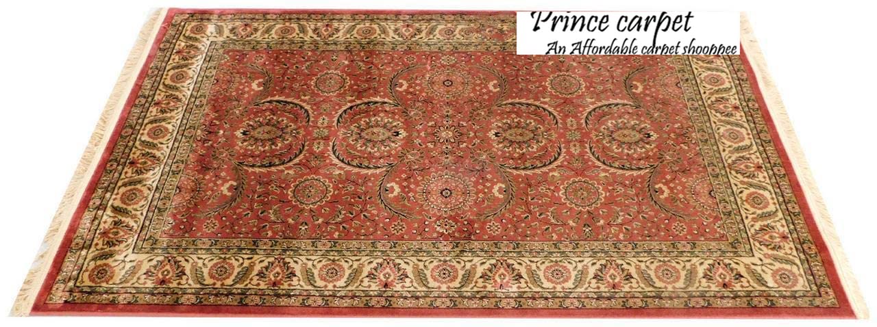 Prince Carpets Supersoft Kashmiri Silk Luxury Persian Design Anti Skid Backing Washable Carpets for Living Room Bedroom Drawing Room Hall Home Black Color 6 x 9 feet