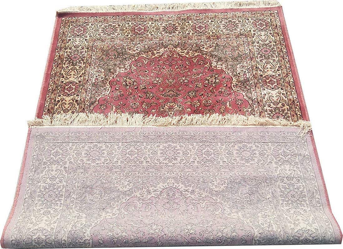 Prince Carpets Supersoft Kashmiri Silk Luxury Persian Design Anti Skid Backing Washable Carpets for Living Room Bedroom Drawing Room Hall Home Pink Color 2 x 6 feet