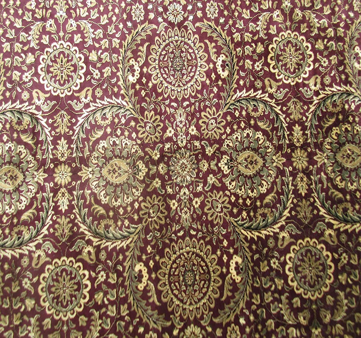Prince Carpets Supersoft Kashmiri Silk Luxury Persian Design Anti Skid Backing Washable Carpets for Living Room Bedroom Drawing Room Hall Home Maroon Color 4 x 6 feet