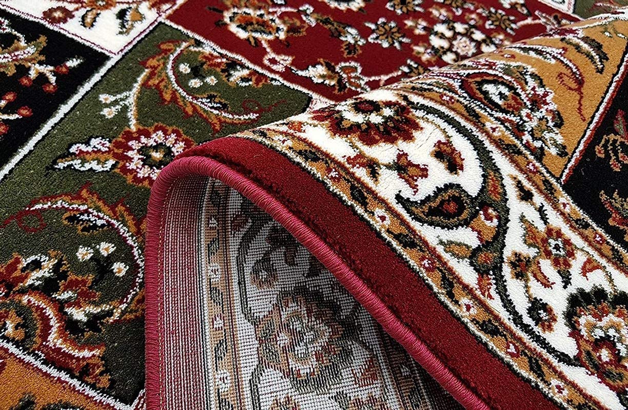 Prince Carpets Kashmiri Supersoft Wool Blend Persian Design Carpet for Living Room Bedroom Drawing Room Hall Anti Slip Backing Thick Washable Carpet Maroon Color 4 x 6 feet