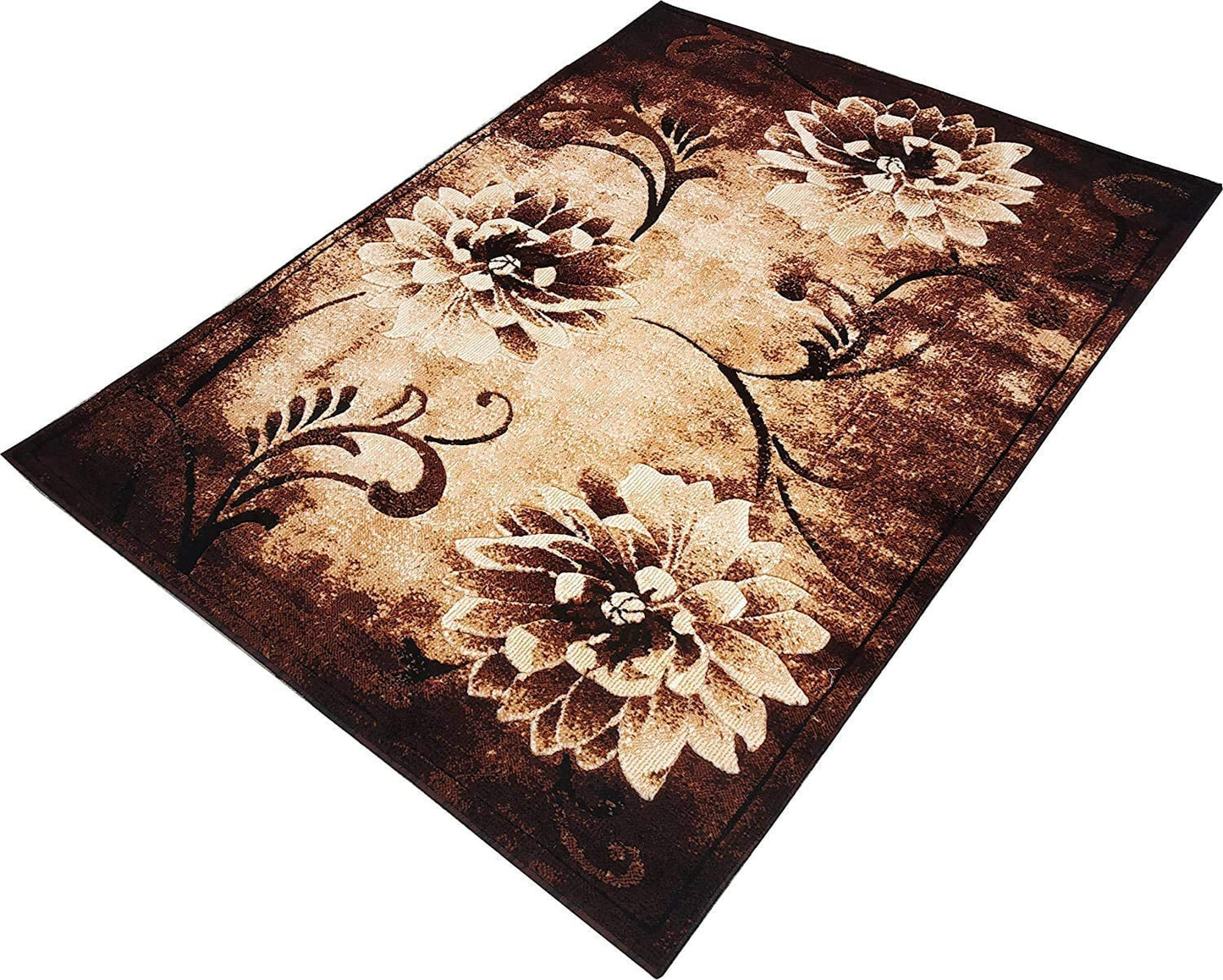 Prince Carpets Thick Acrylic Modern Design Carpets for Living Room Bedroom Drawing Room Hall 6 feet x 8 feet Brown Multi