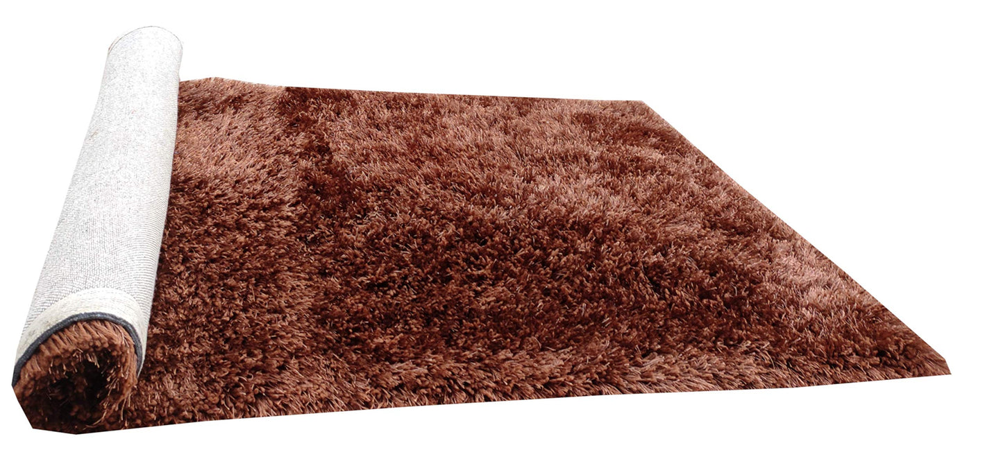 Prince Carpets Handwoven Fluffy Rugs Collection (Light-Brown, 3 x 5)