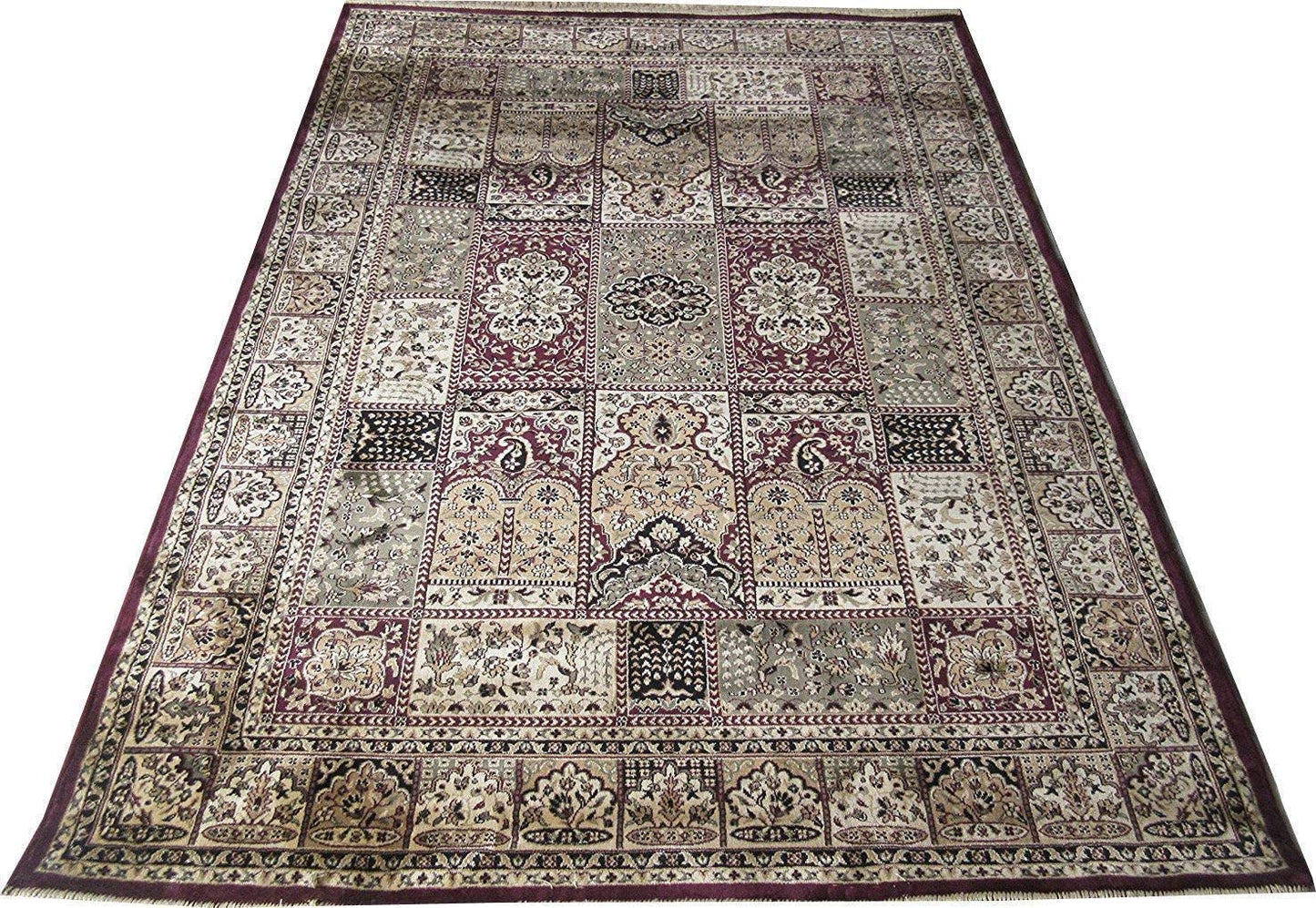 Prince Carpets Supersoft Kashmiri Silk Luxury Persian Design Anti Skid Backing Washable Carpets for Living Room Bedroom Drawing Room Hall Home Maroon Color 5 x7 feet