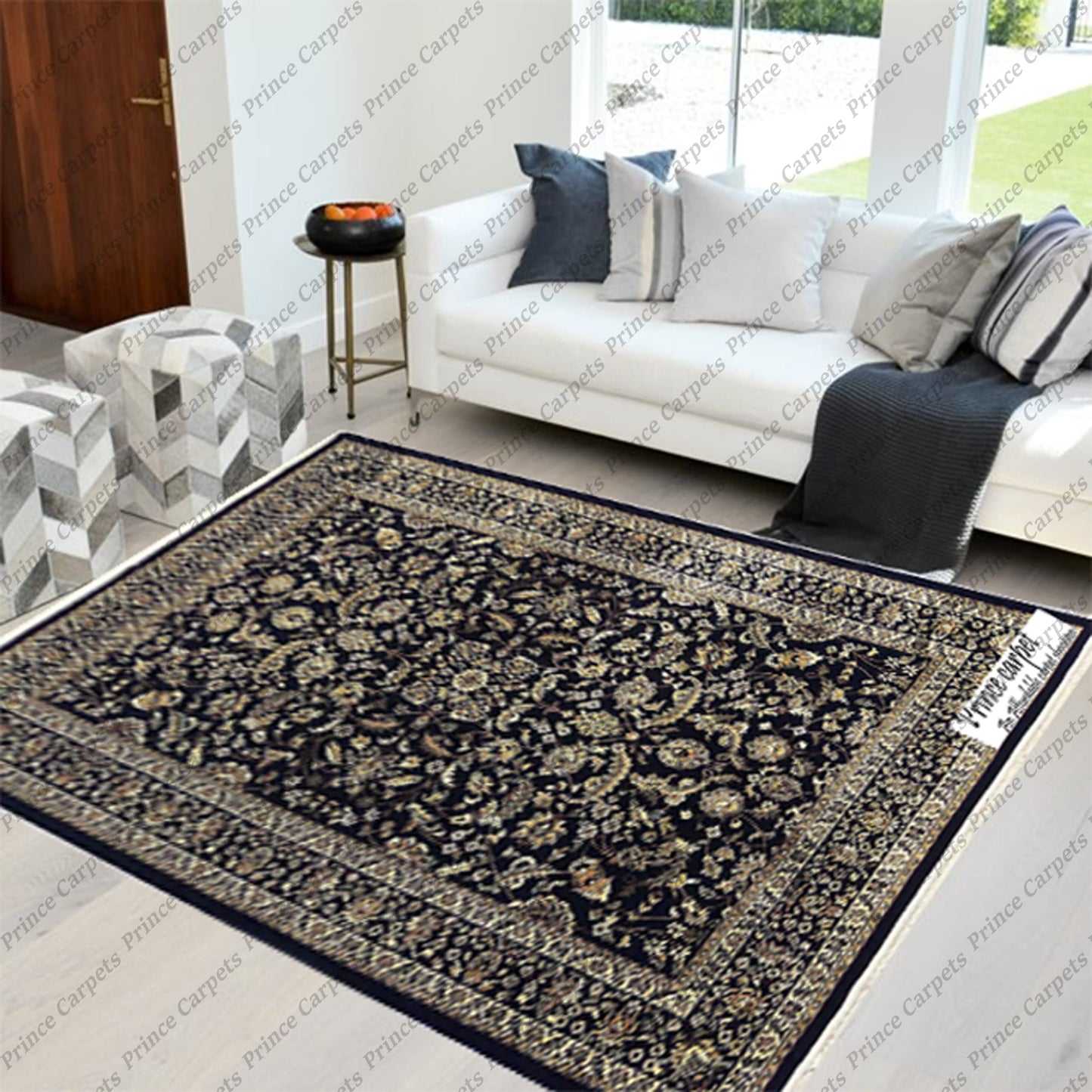 Prince Carpets Supersoft Kashmiri Silk Luxury Persian Design Anti Skid Backing Washable Carpets for Living Room Bedroom Drawing Room Hall Home Pink Color 5 x7 feet