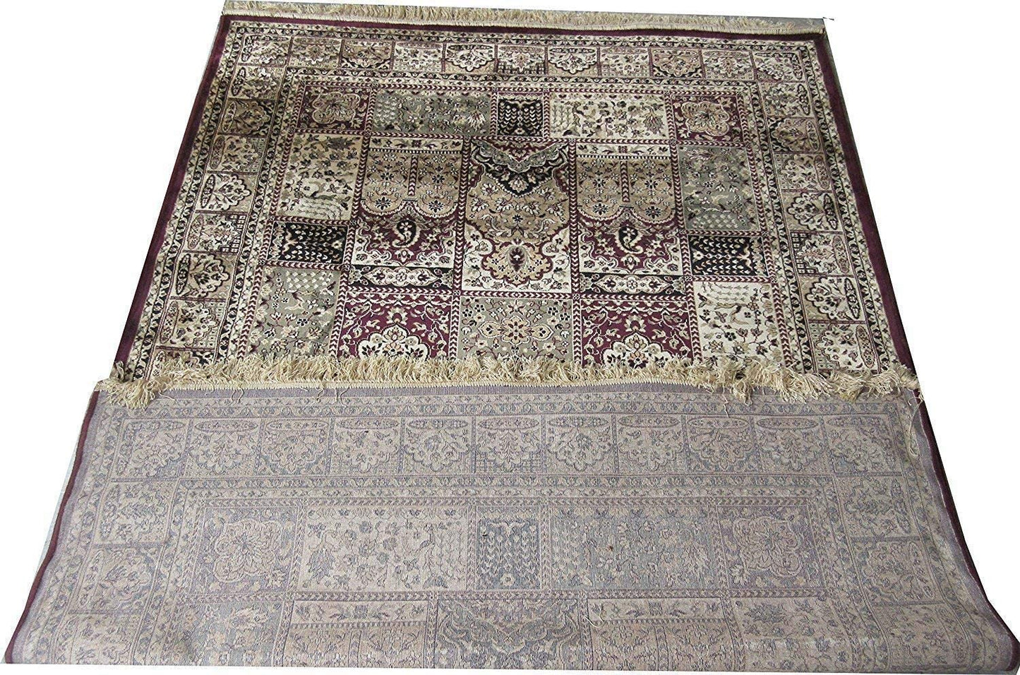 Prince Carpets Supersoft Kashmiri Silk Luxury Persian Design Anti Skid Backing Washable Carpets for Living Room Bedroom Drawing Room Hall Home Maroon Color 5 x7 feet