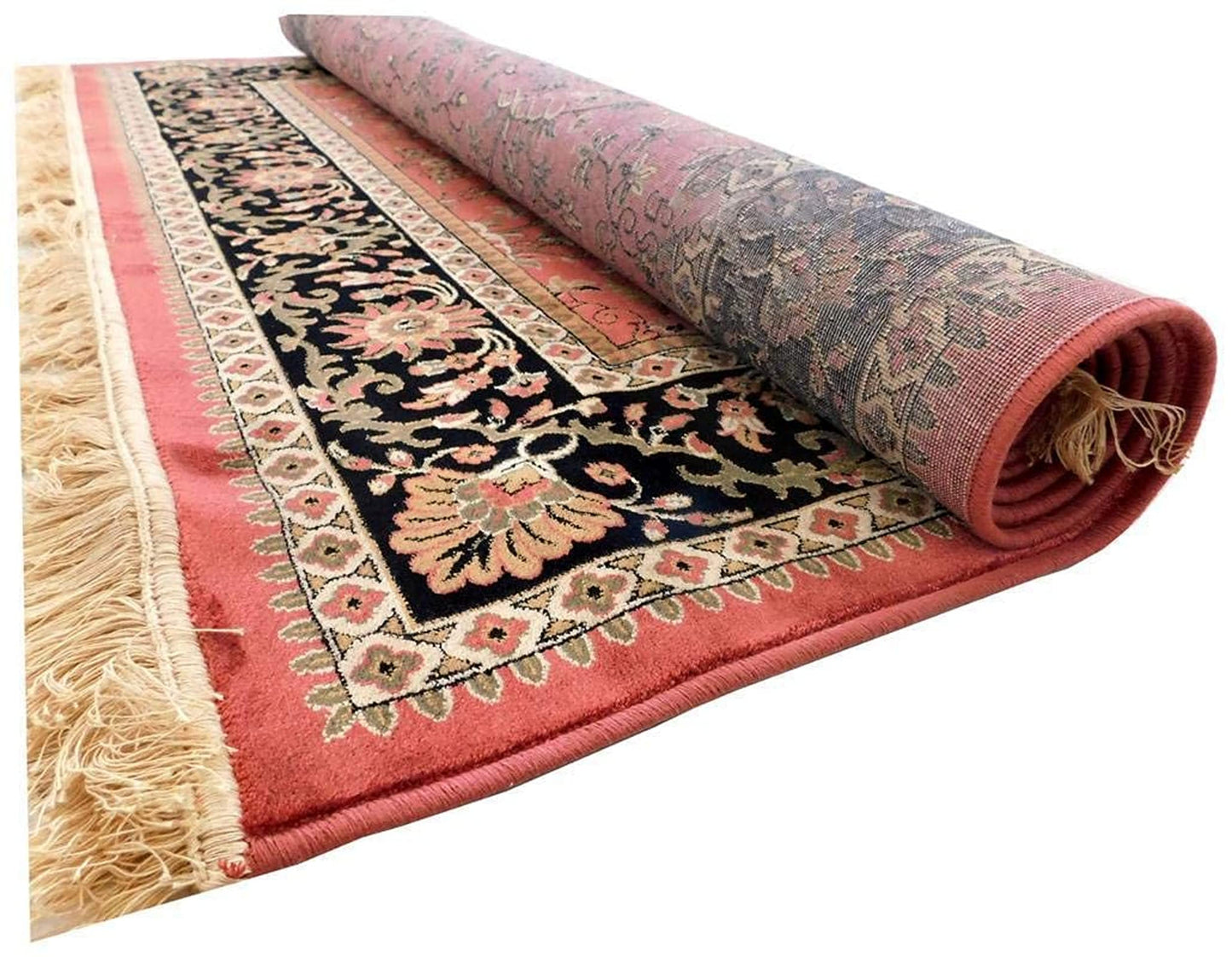 Prince Carpets Supersoft Kashmiri Silk Luxury Persian Design Anti Skid Backing Washable Carpets for Living Room Bedroom Drawing Room Hall Home Pink Color 9 x 12 feet