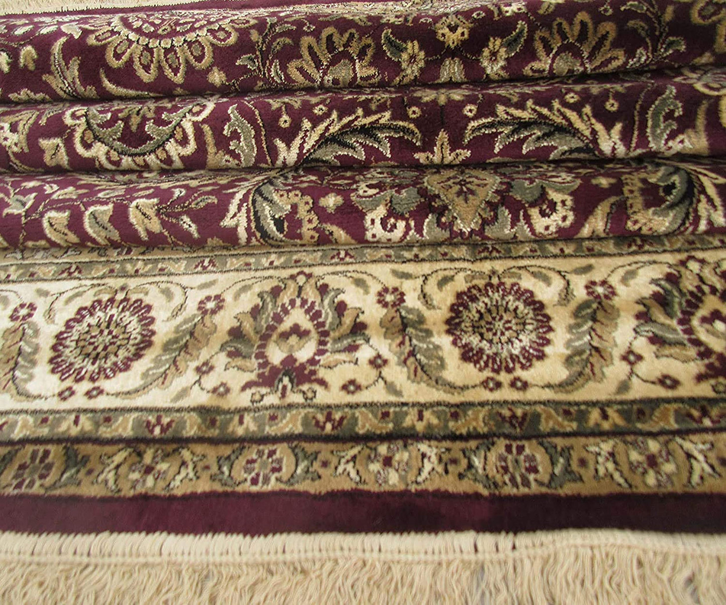 Prince Carpets Supersoft Kashmiri Silk Luxury Persian Design Anti Skid Backing Washable Carpets for Living Room Bedroom Drawing Room Hall Home Maroon Color 4 x 6 feet