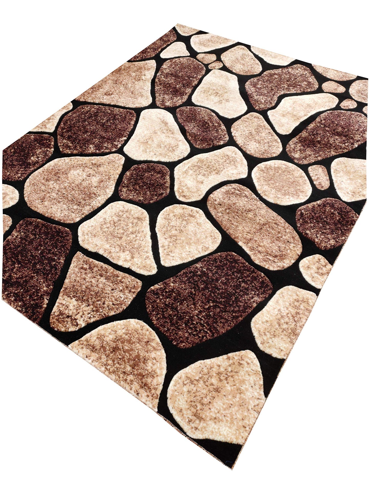 Prince Carpets Embossed Carved Supersoft Wool Blend Modern Design Carpets for Living Room Home Bedroom Drawing Room Hall with 1 inch Thickness Multi Color 6 x 8 feet